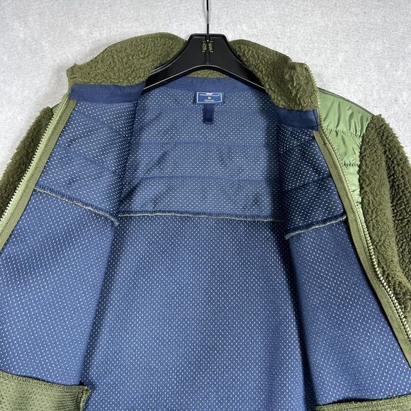 Vineyard Vines Sherpa Jacket Men’s Medium Green Full ZIP Lined - Picture 8 of 11